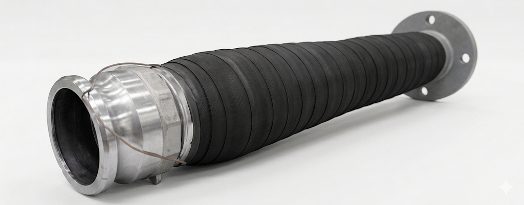 Flexihose fly ash bulk material hose - Dry cement suction discharge hose manufactured in Bhiwadi Rajasthan India by Vardhman Hydraulic Hoses Pvt Ltd