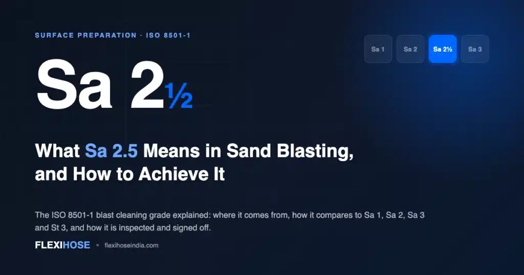 Sa 2½ highlighted among ISO 8501-1 blast cleaning grades Sa 1, Sa 2, Sa 2½ and Sa 3, Flexihose India